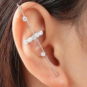 3/$30 Silver 1pc Rhinestone Ear Cuff
